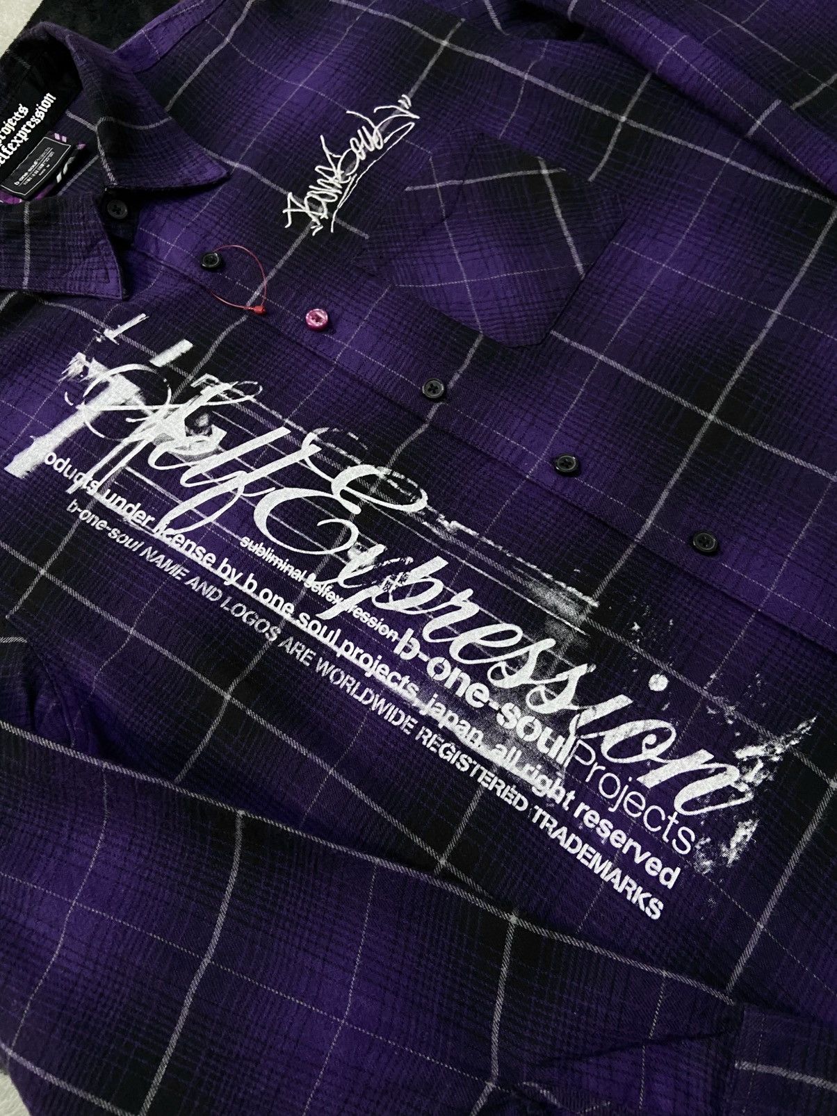 Hysteric Glamour Rare 00s B-One Soul Project Poem Grafitti Veterano Plaid Size US M / EU 48-50 / 2 - 8 Thumbnail