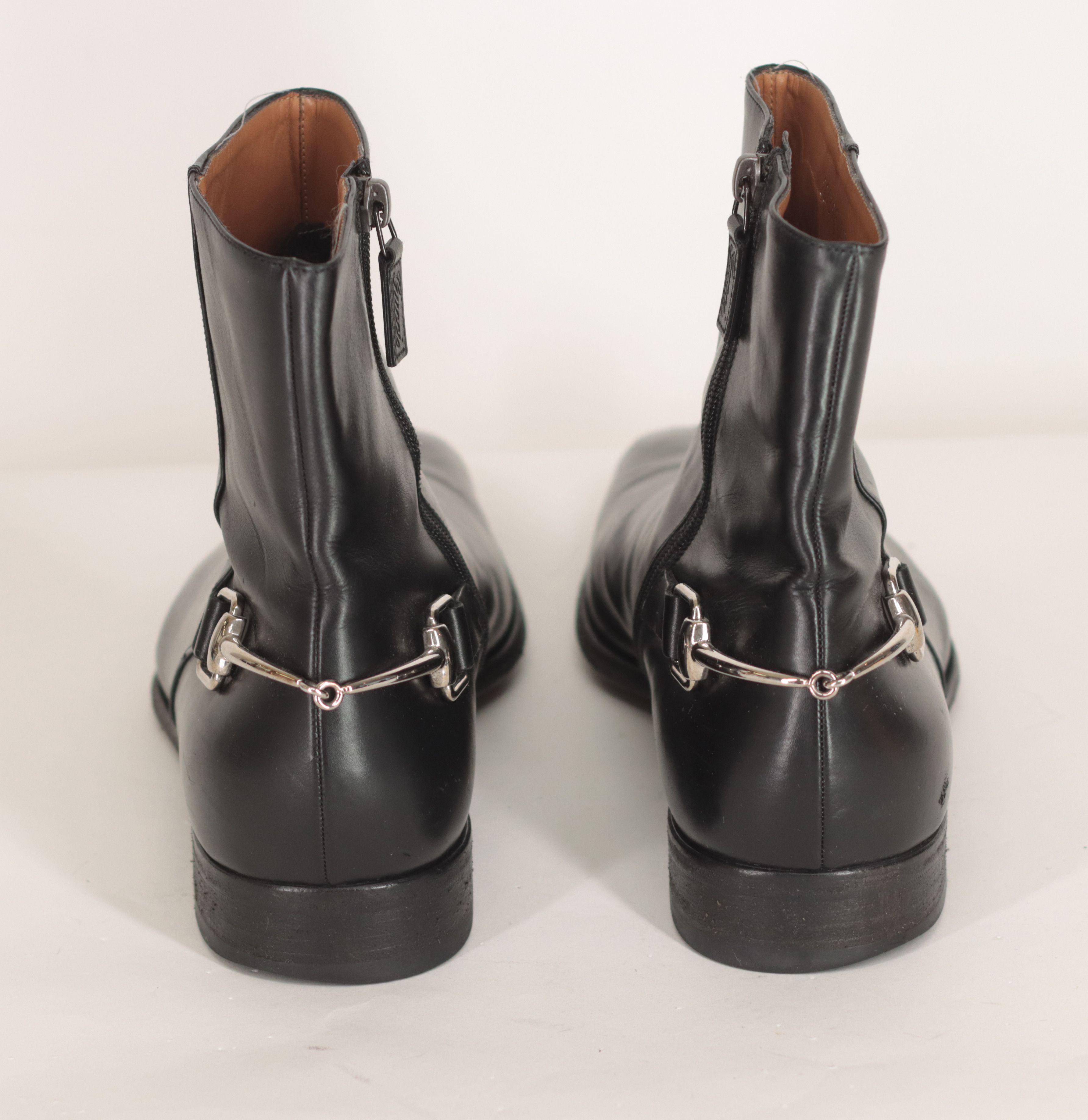 GUCCI Tom Ford Black Leather Zip Up Horse bit Chelsea Ankle Boots US12.5D IT11.5 Gucci Horsebit leather Chelsea boots Gucci main image 2