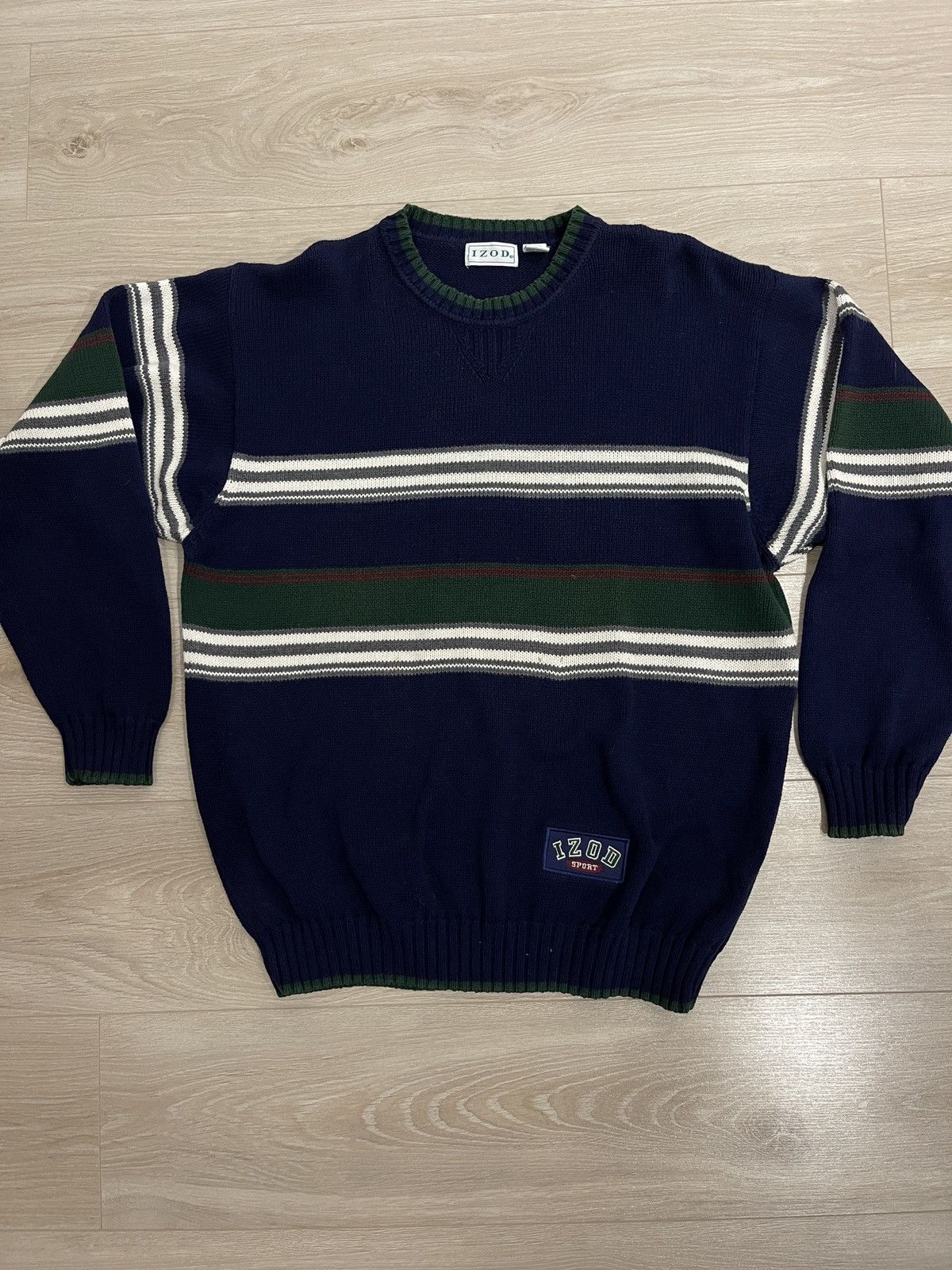 Izod × Vintage Vintage IZOD sweater jumper big logo rare dark blue L Size US L / EU 52-54 / 3 - 9 Thumbnail
