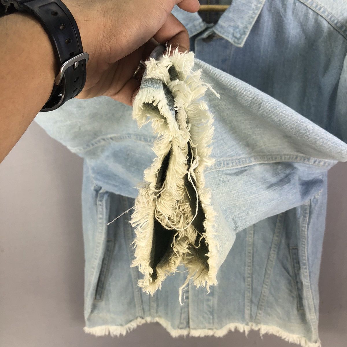 Japan Streetwear Distressed Faded Denim Jacket
