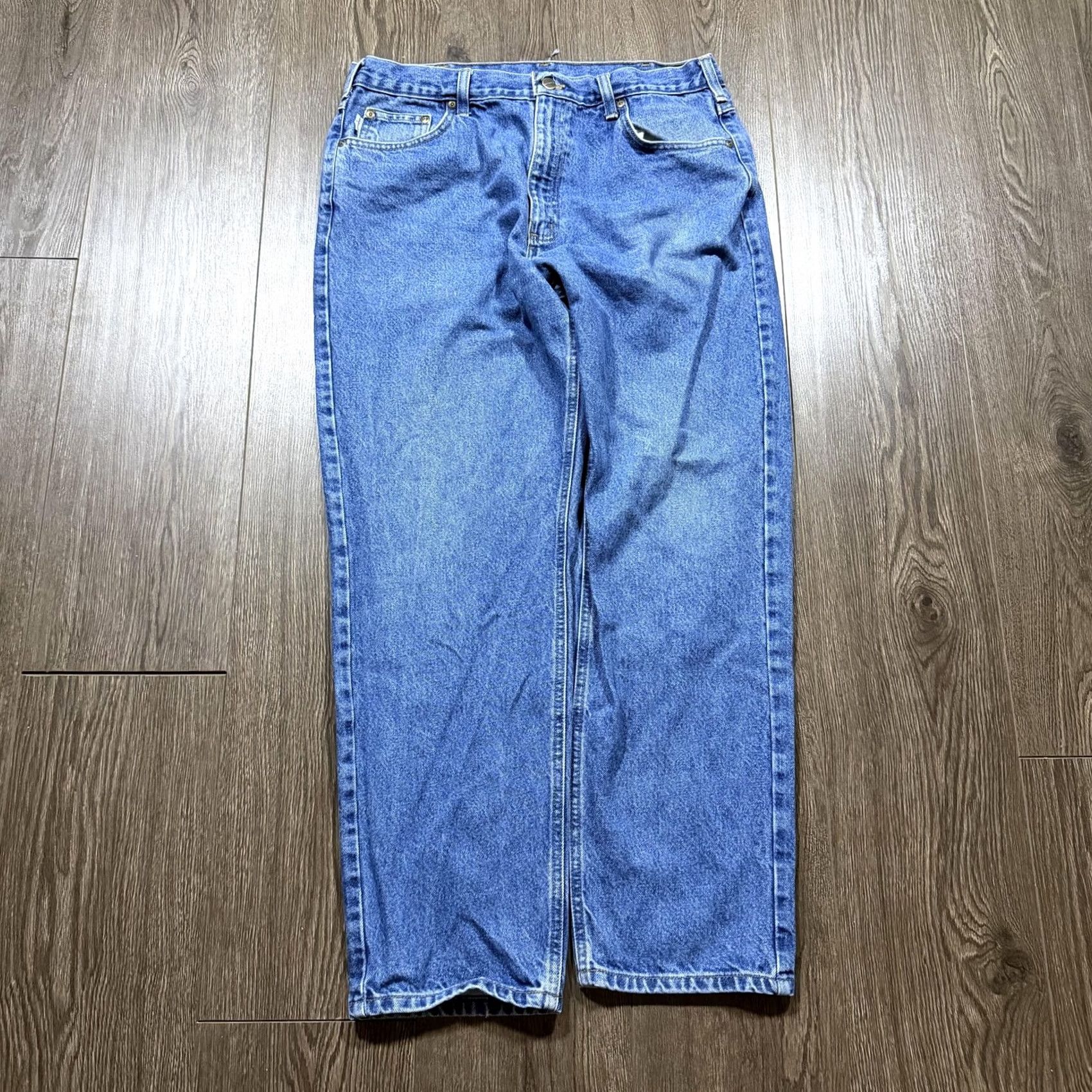 Carhartt Carhartt Jeans Relaxed Straight Blue Medium Wash Y2K Baggy Denim Workwear 36x30 Size US 36 / EU 52 - 5 Thumbnail