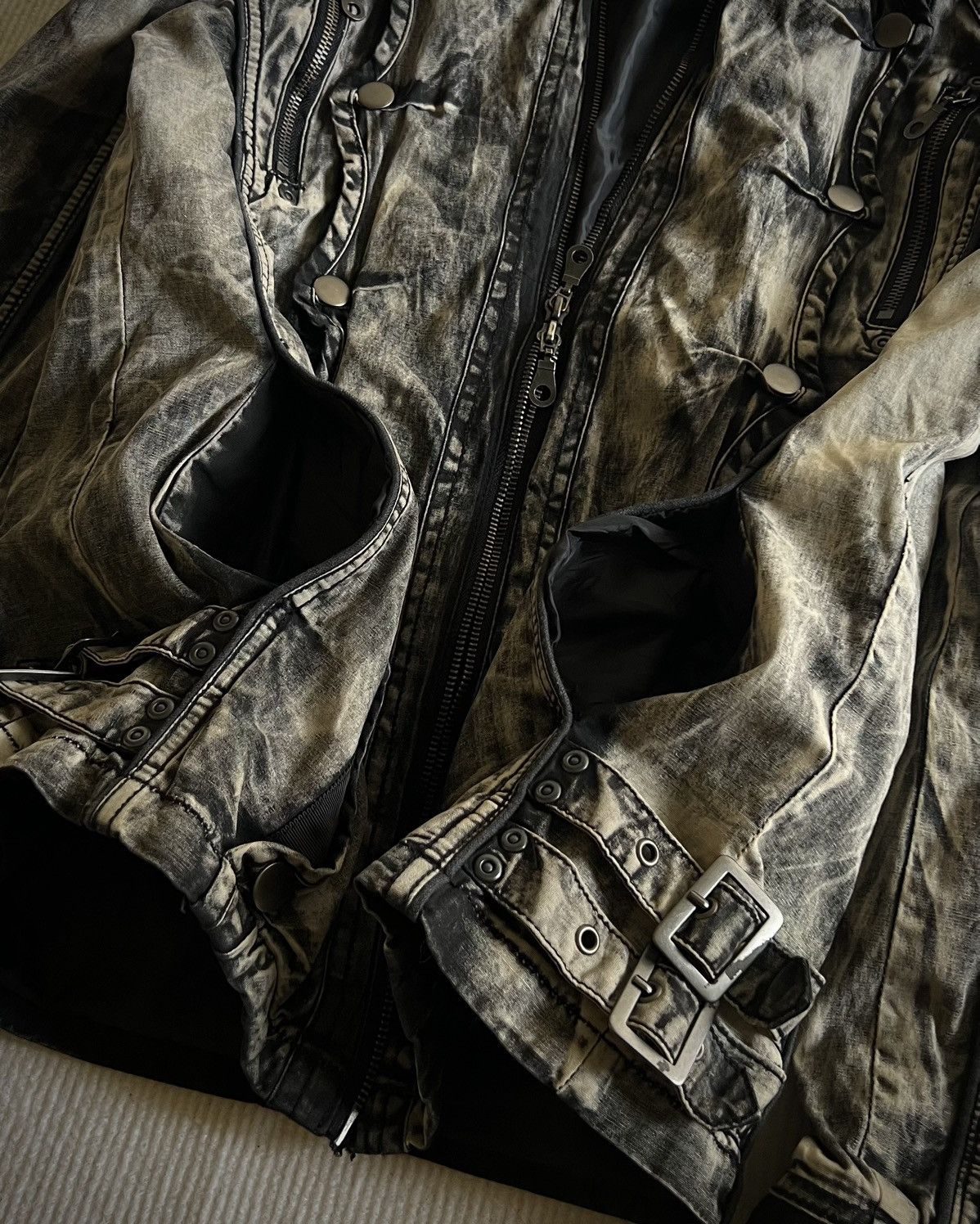Japanese Brand Xfrm Flame Wash Studded Skeleton Panel Hooded Jacket 2000s Size US M / EU 48-50 / 2 - 10 Thumbnail