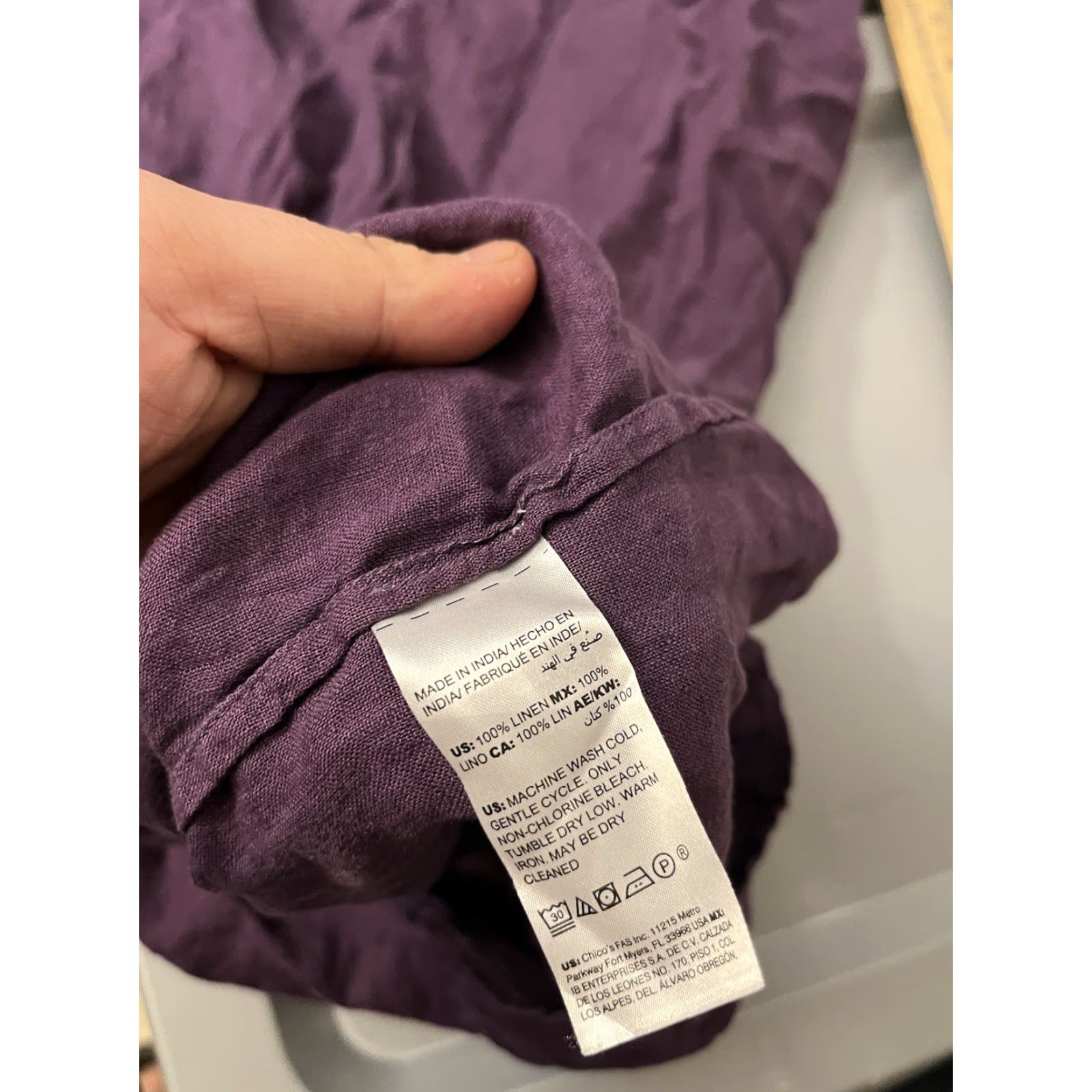 Vintage VINTAGE Chico's Linen Dress Mini Short Sleeve Kaftan Women Size 00 Purple Casual Size 24" / US 00 / IT 34 - 4 Thumbnail