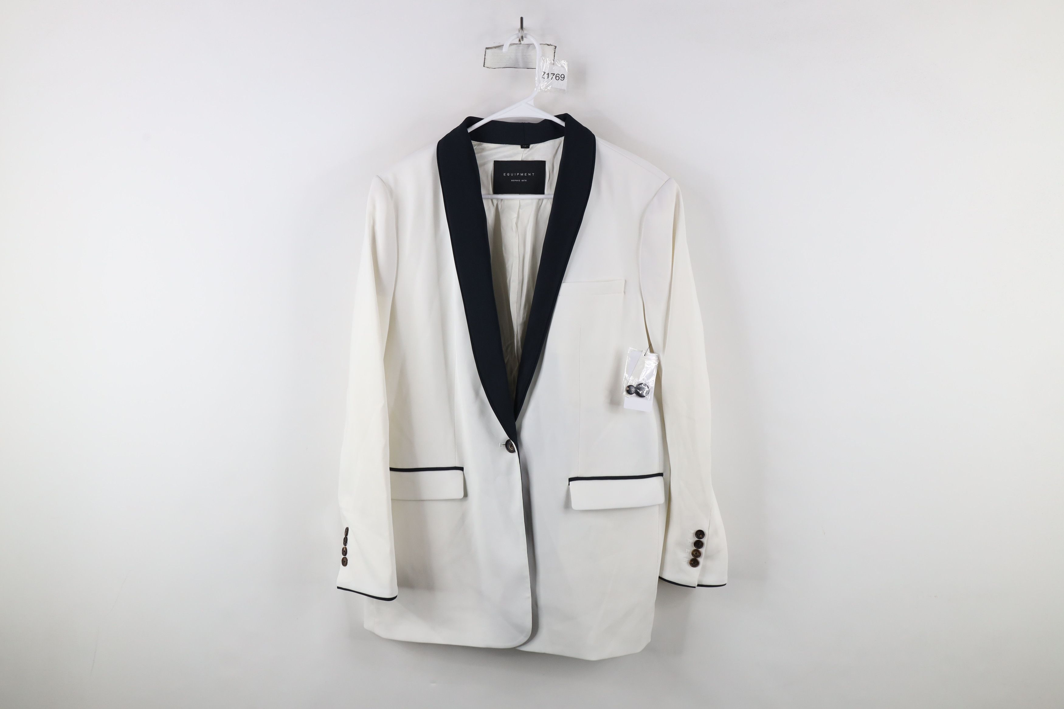 New Equipment Femme Depuis One Button Blazer Jacket White