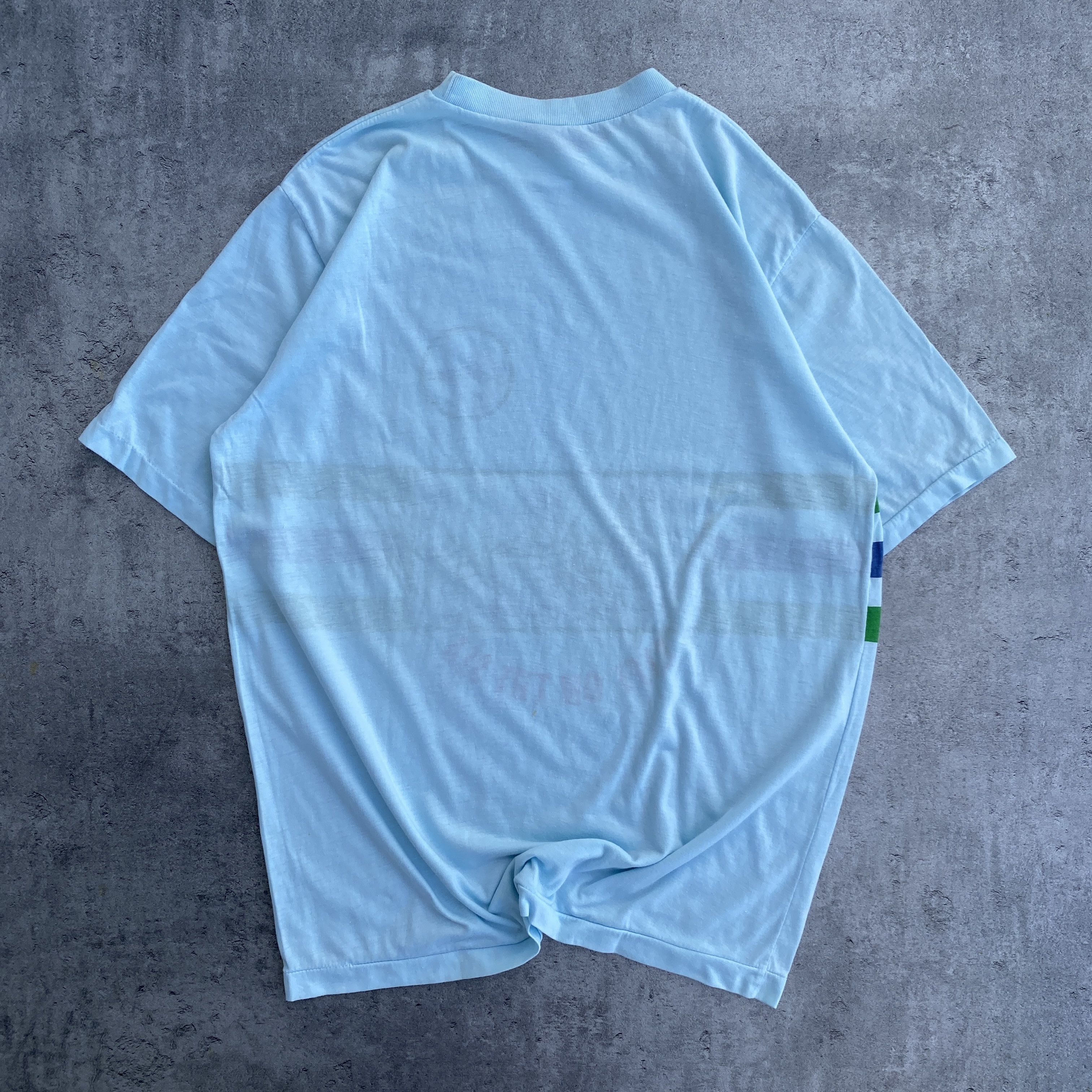 Vintage 80s-90s single stitch blue sea t-shirt - XL Size US XL / EU 56 / 4 - 4 Thumbnail