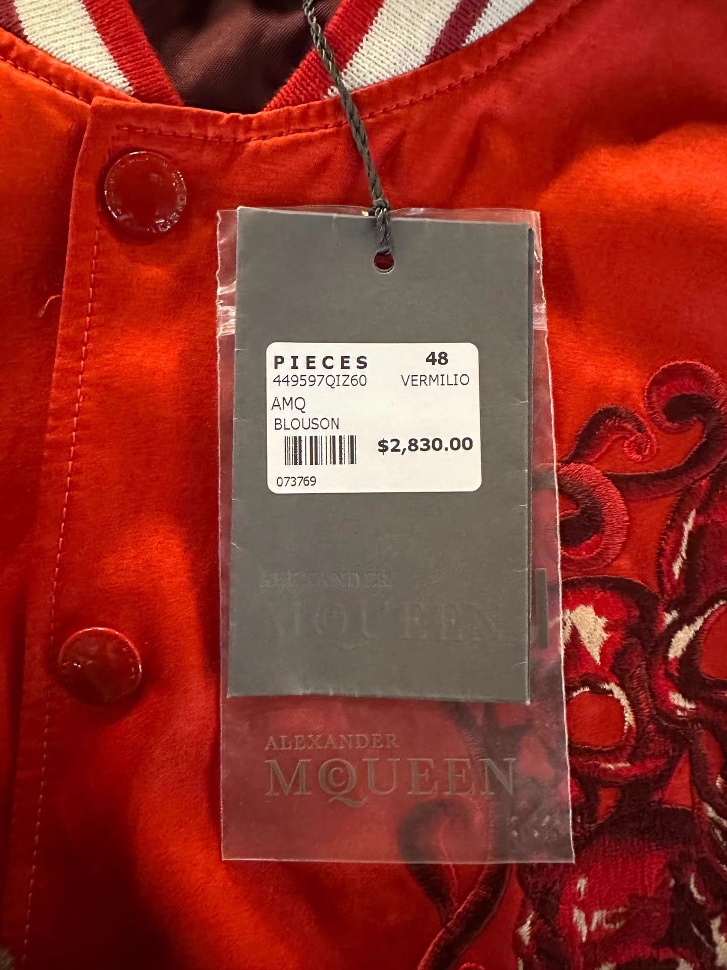 Alexander McQueen Alexander McQueen 17SS Skull‑Embroidered Souvenir Jacket Ｑ25 Size US M / EU 48-50 / 2 - 2 Thumbnail