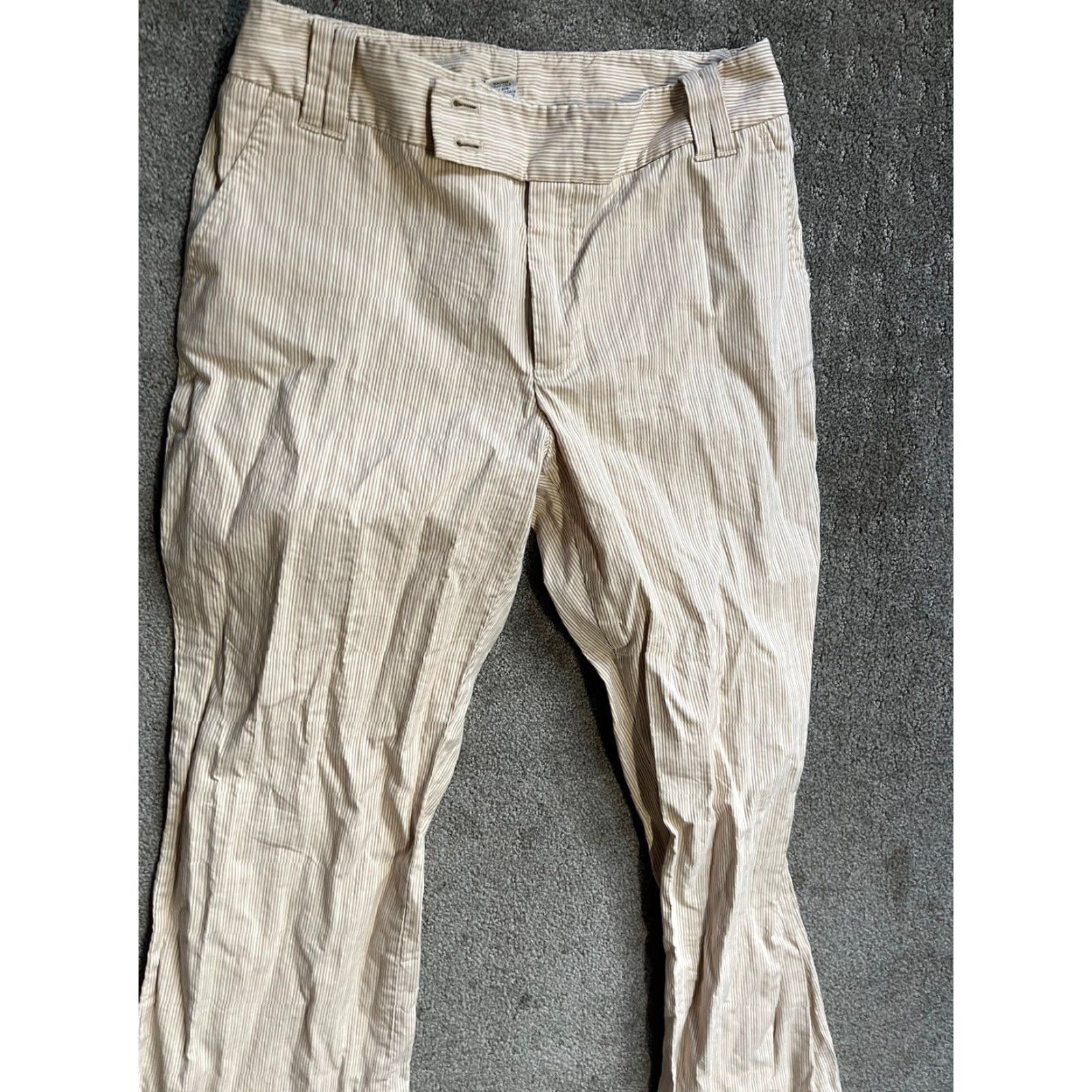 Banana Republic Banana Republic Women’s Beige Pinstripe Dress Slacks Size 10 Pants Size 32" / US 10 / IT 46 - 2 Thumbnail