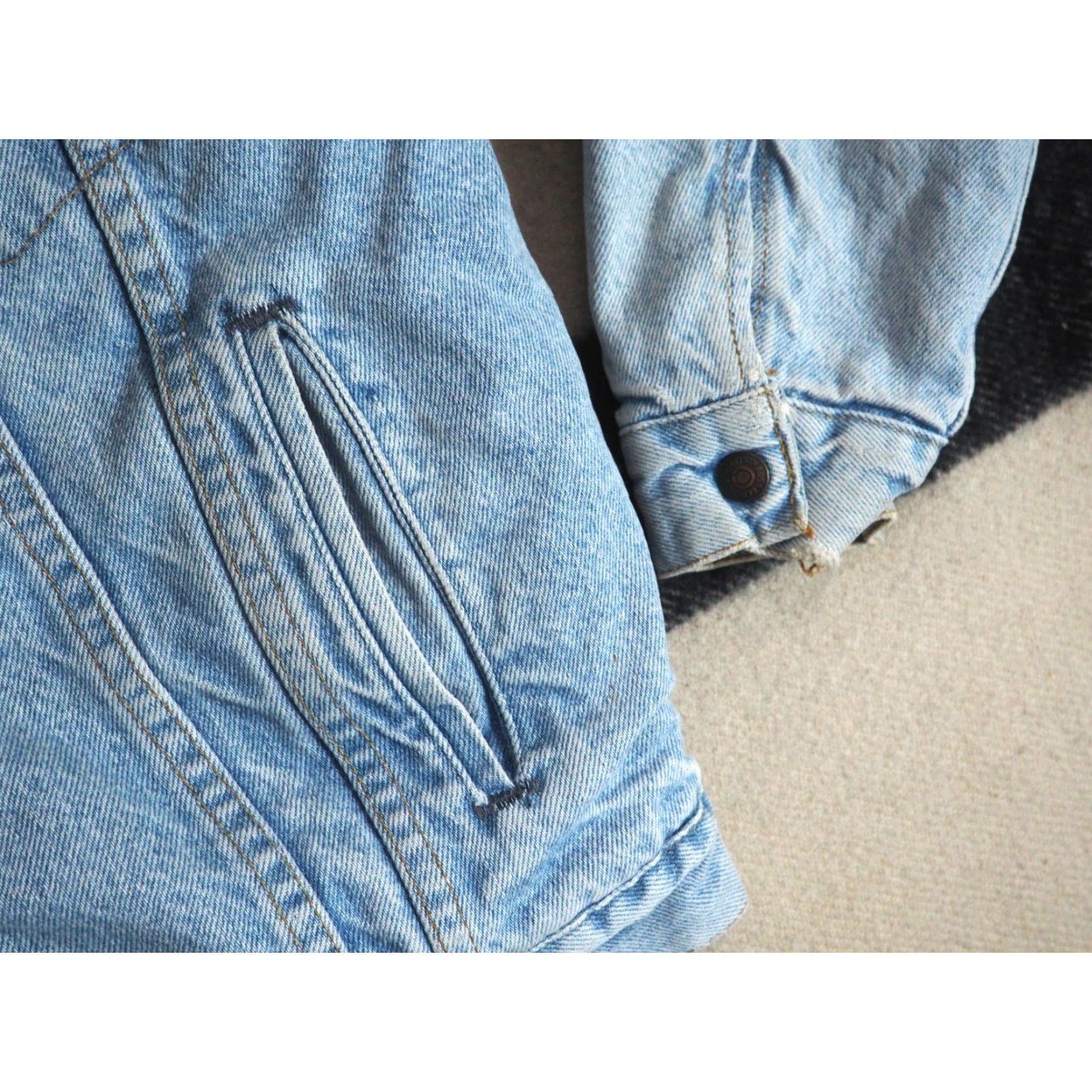 Levi's VTG Levis Denim Jacket Trucker USA Mens S 80s Blue Shearling Snap Size US S / EU 44-46 / 1 - 8 Thumbnail