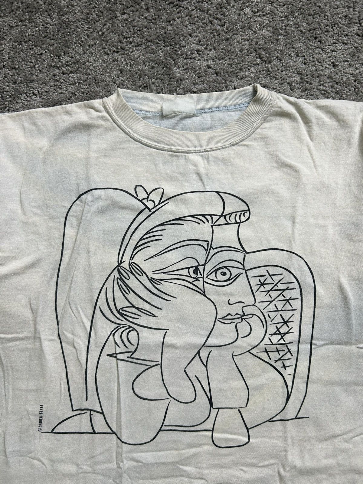 Vintage Vintage 90s Picasso Art Sunfaded Tee 1993 1994 Boxy Size US L / EU 52-54 / 3 - 2 Thumbnail