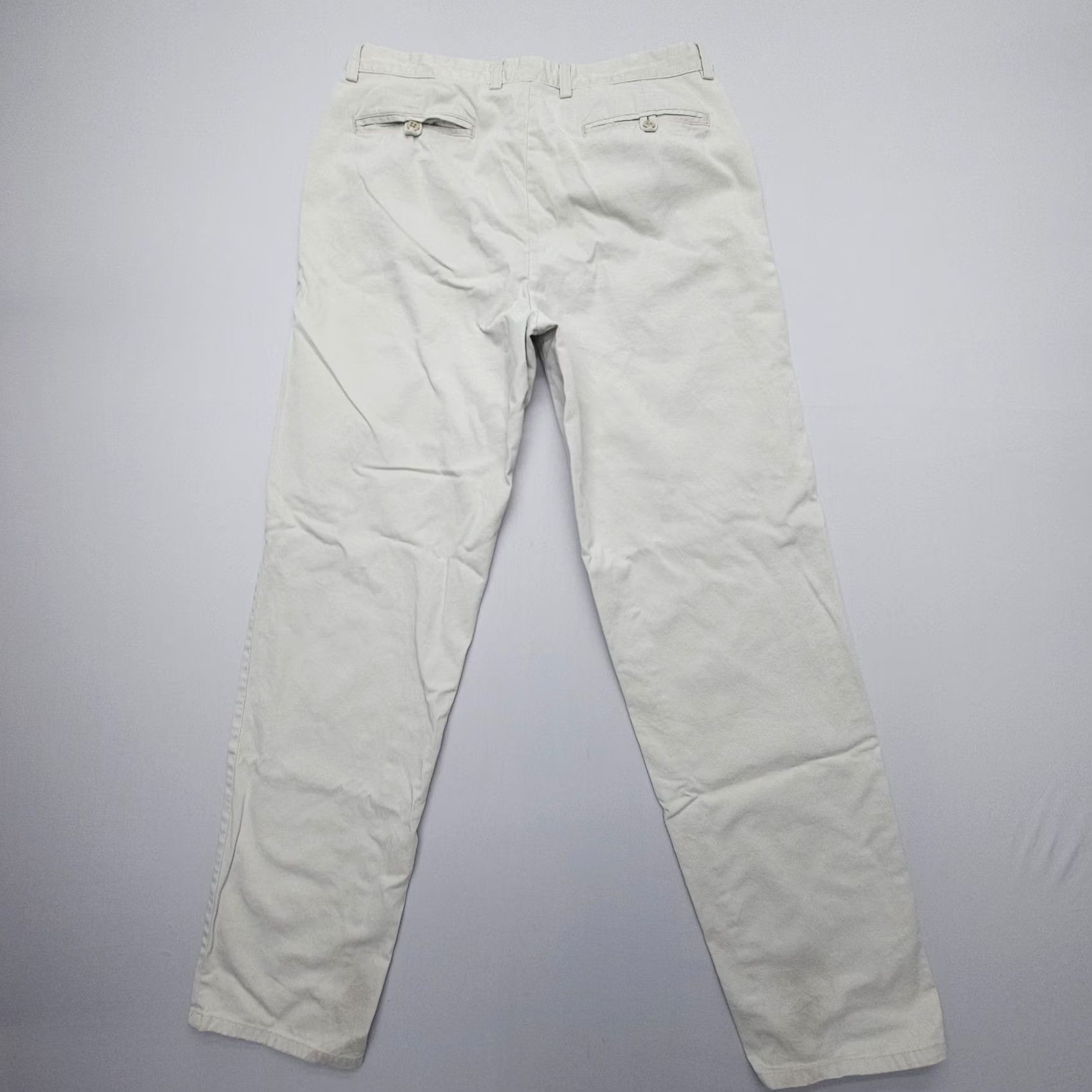Gap VINTAGE Gap Khakis Pants Mens 35 34 Ivory Cotton Twill Flat Front Straight 90s USA Mens Size US 35 - 2 Thumbnail