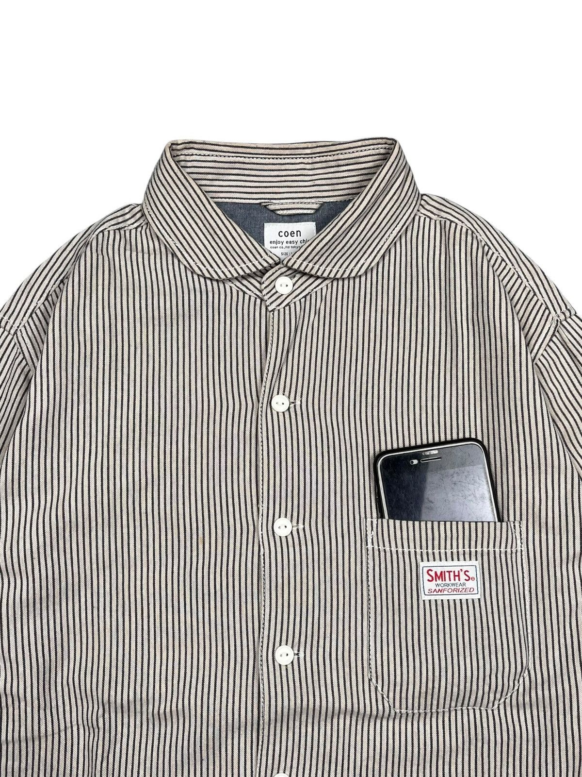 Japanese Brand Coen Hickory Jacket Side Pocket Size US L / EU 52-54 / 3 - 2 Thumbnail