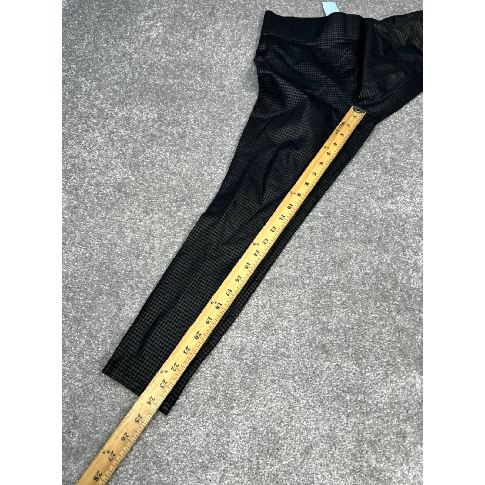 Loft LOFT Leggings Women Small Petite Black Houndstooth Jacquard Stretch Mid Rise New Women Size 28" / US 6 / IT 42 - 3 Thumbnail