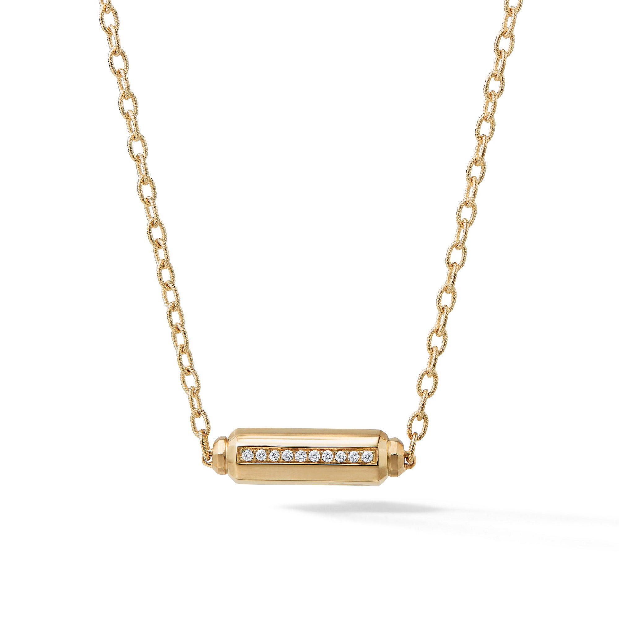 David Yurman o1w1db10325 Necklace in 18K Yellow Gold with Pave Diamonds Size ONE SIZE - 1 Preview