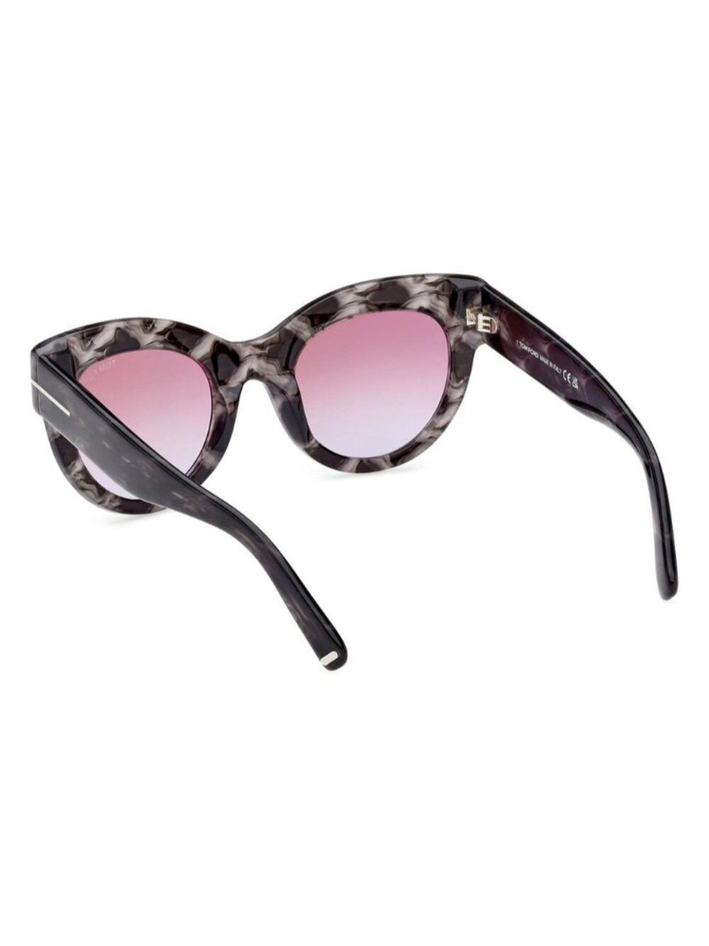 Tom Ford Marbled Gray Cat-Eye Sunglasses with Pink Gradient Lenses Size ONE SIZE - 3 Thumbnail