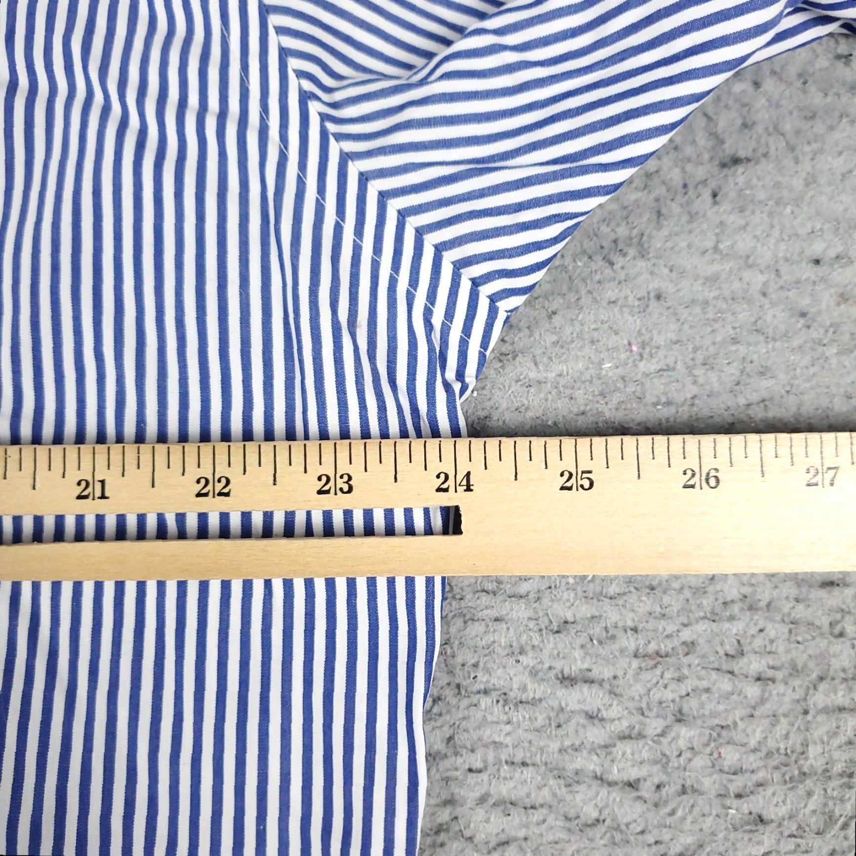 Ralph Lauren Ralph Lauren Dress Shirt Men 16 Blue Striped Button Up Long Sleeve Non-Iron Pockets 100% Cotton Modern Classic Mens Size 42R - 6 Thumbnail