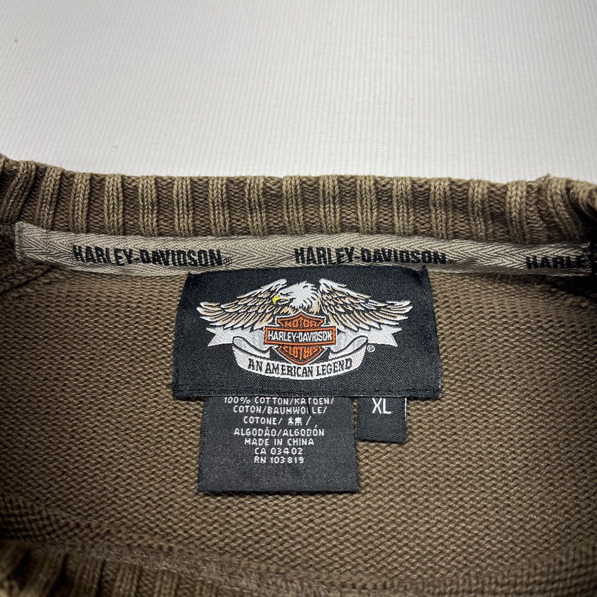 Harley Davidson Harley Davidson Sweater Brown Knit Crewneck Over Dye Vintage Size US XL / EU 56 / 4 - 7 Thumbnail