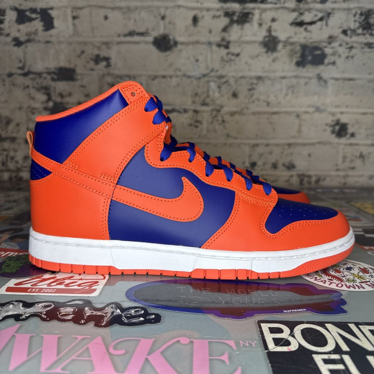 Nike Nike Dunk High Retro Knicks Size 10 Orange Deep Royal DS Size US 10 / EU 43 - 3 Thumbnail