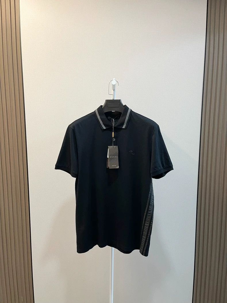 Gucci Gucci Black stitched nylon striped short-sleeved Polo shirt Size US XL / EU 56 / 4 - 1 Thumbnail