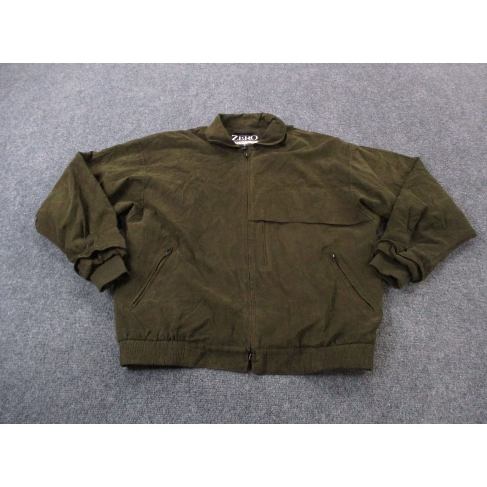 Vintage Vintage Zero Restriction Jacket Mens L Green Solid Zip Pockets Windbreaker Lined Athletic Run Sweat Weathergear - Mens Size US L / EU 52-54 / 3 - 2 Thumbnail