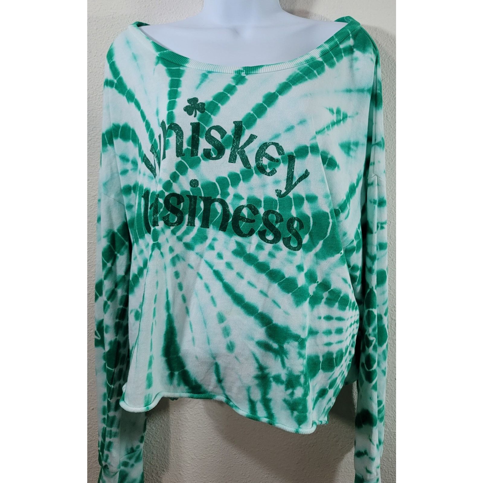 Other Green Tie Dyed Whiskey Business Cropped Sweatshirt XXL Size XXL / US 16-18 / IT 52-54 - 5 Thumbnail