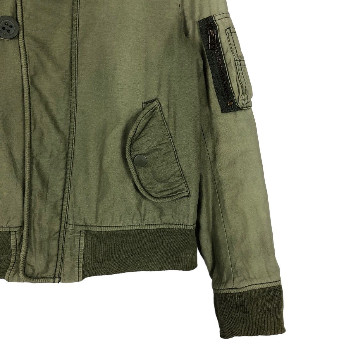 MOUSSY 🔥Cropped Biker Jacket Military Design Moussy Japan Made Size US S / EU 44-46 / 1 - 5 Thumbnail