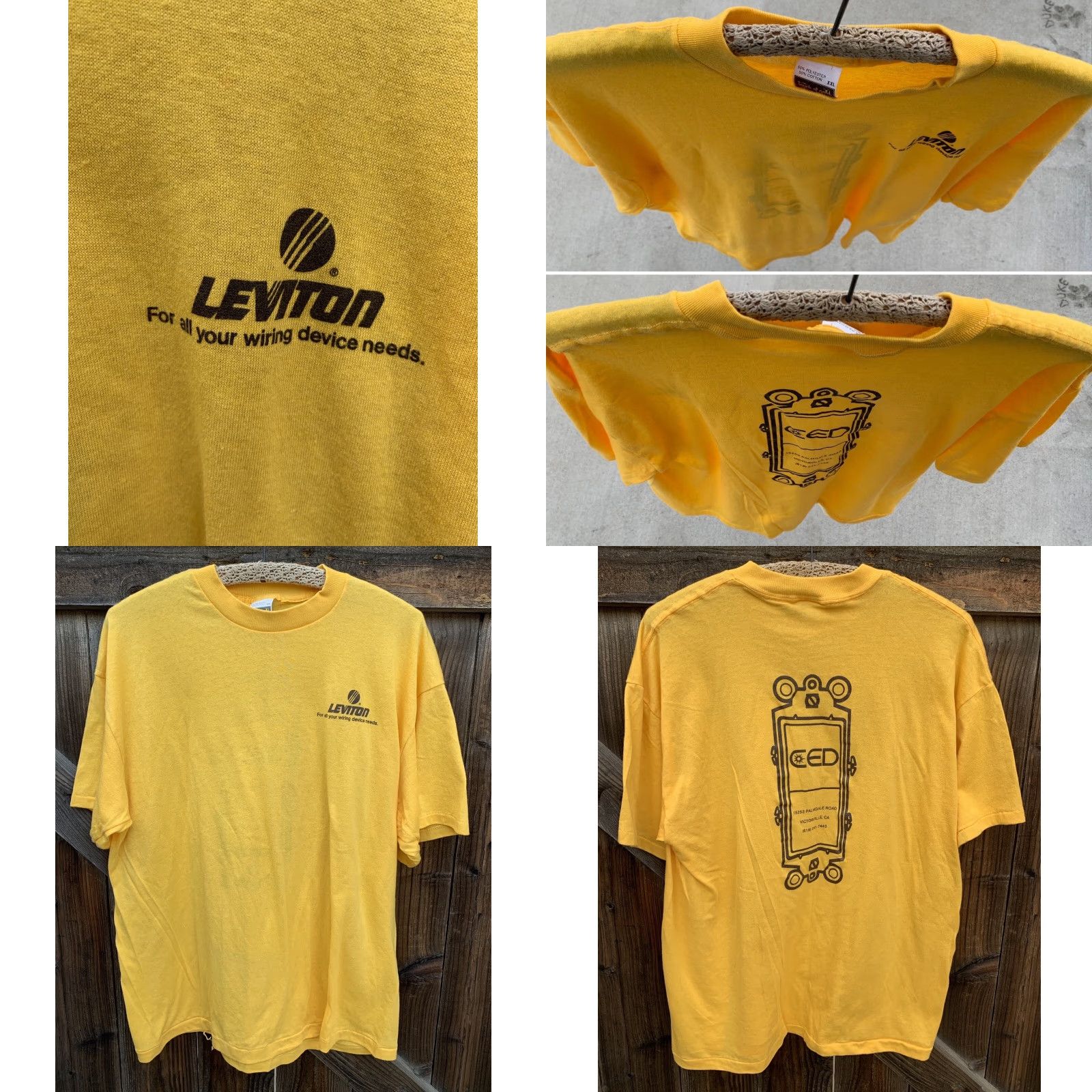 Vintage VINTAGE Levitron TOUCH OF GOLD T Shirt 2XL Yellow California Short Sleeve Crew Neck Mens US 1980s CED Victorville Logo Graphic Size US XXL / EU 58 / 5 - 8 Thumbnail