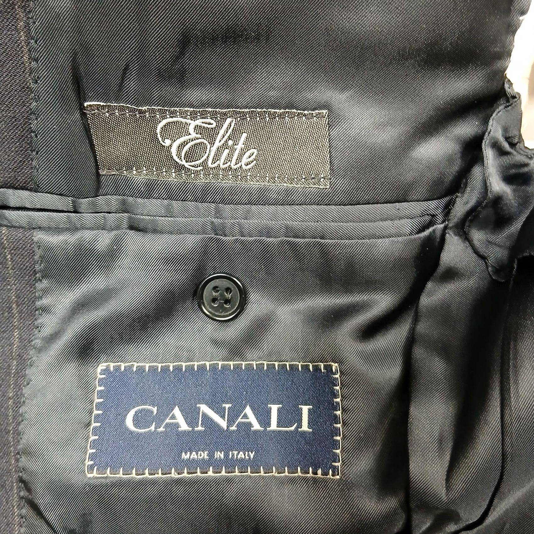 Canali Canali Suit Jacket Mens 40R Charcoal Pinstripe Wool Made in Italy 3-Button Lined Size 40R - 5 Thumbnail