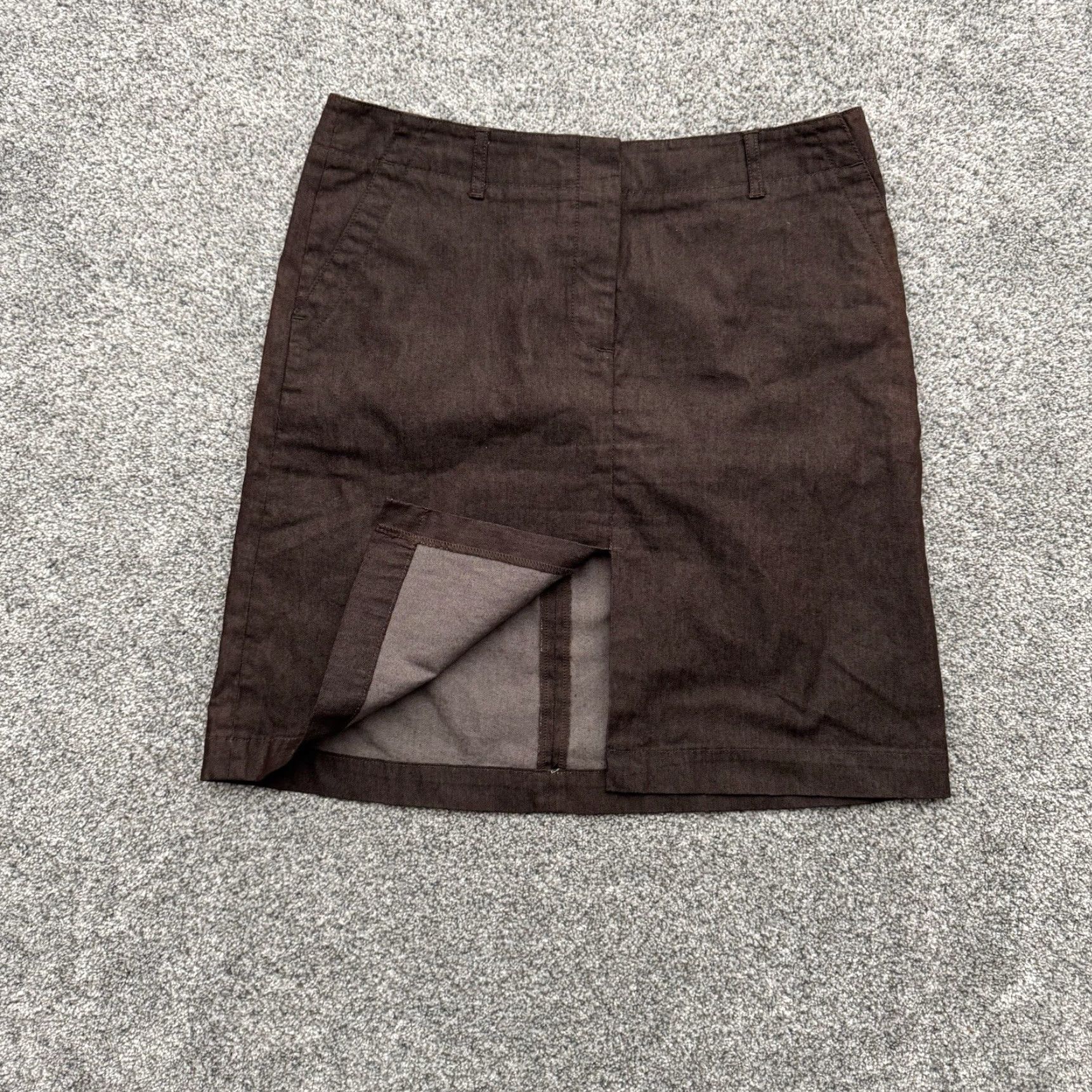 Kenneth Cole VINTAGE Kenneth Cole Skirt 8 Women Short Brown 90s Y2K Office Chic Minimalist Business Casual Womens Size 30" / US 8 / IT 44 - 2 Thumbnail