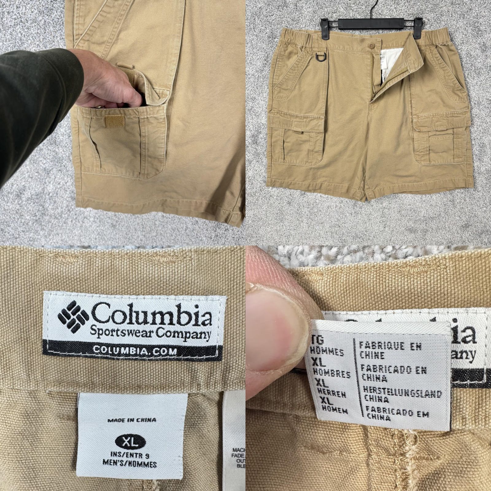 Vintage Columbia Cargo Shorts Mens XL 38 Khaki Beige Cotton Twill Relaxed Fit Pockets Outdoor Casual Size US 36 / EU 52 - 8 Thumbnail