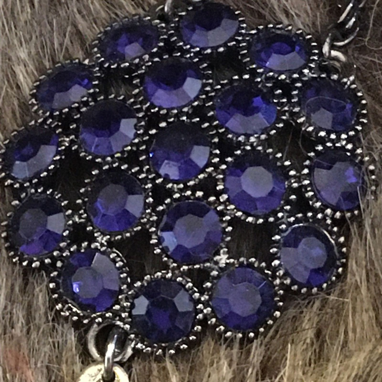 Handmade Repurposed blue stone medallion feather necklace Size ONE SIZE - 6 Thumbnail