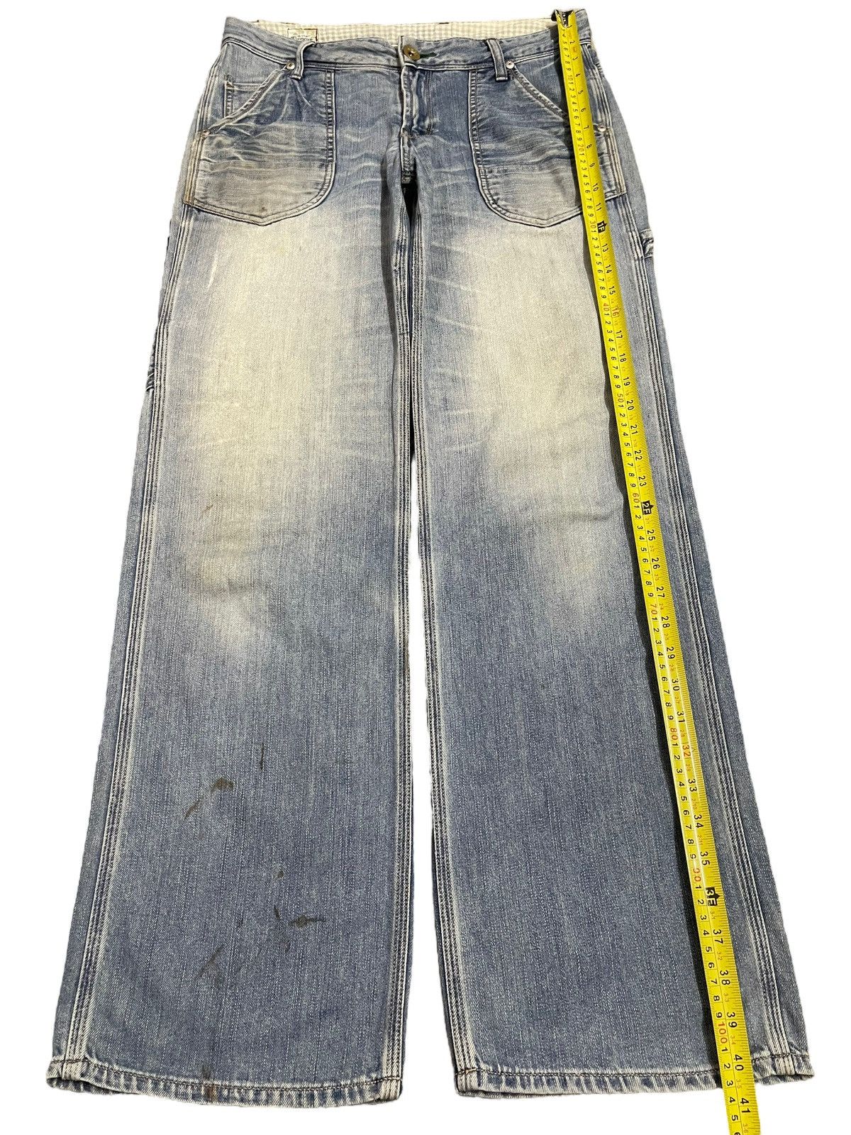 14th Addiction Vintage Japanese Brand Blue Faded Wash Carpenter Style Jeans Size US 31 - 12 Thumbnail