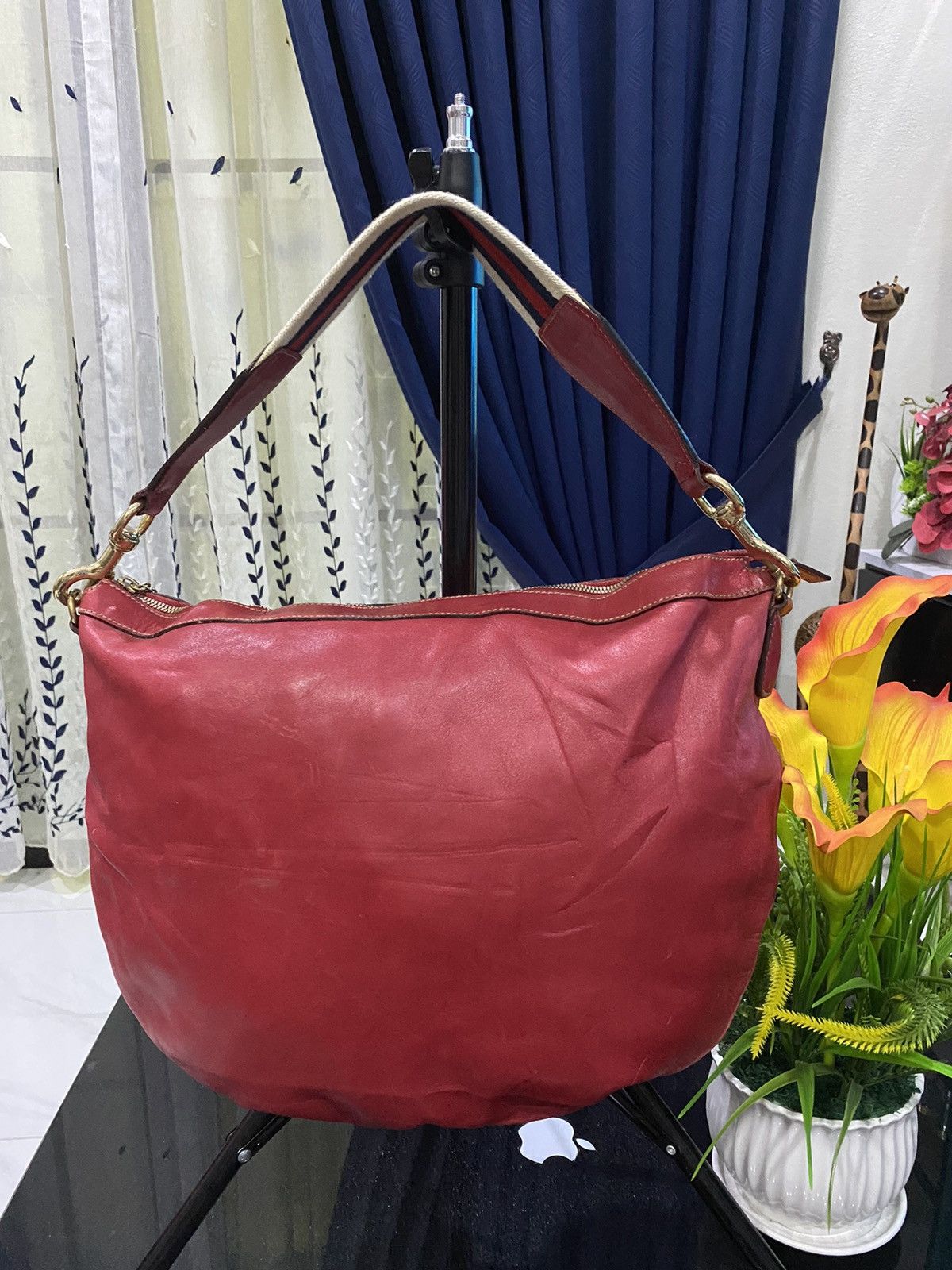 Gucci × Vintage Vintage Gucci Web Hobo Bag Size ONE SIZE - 4 Thumbnail