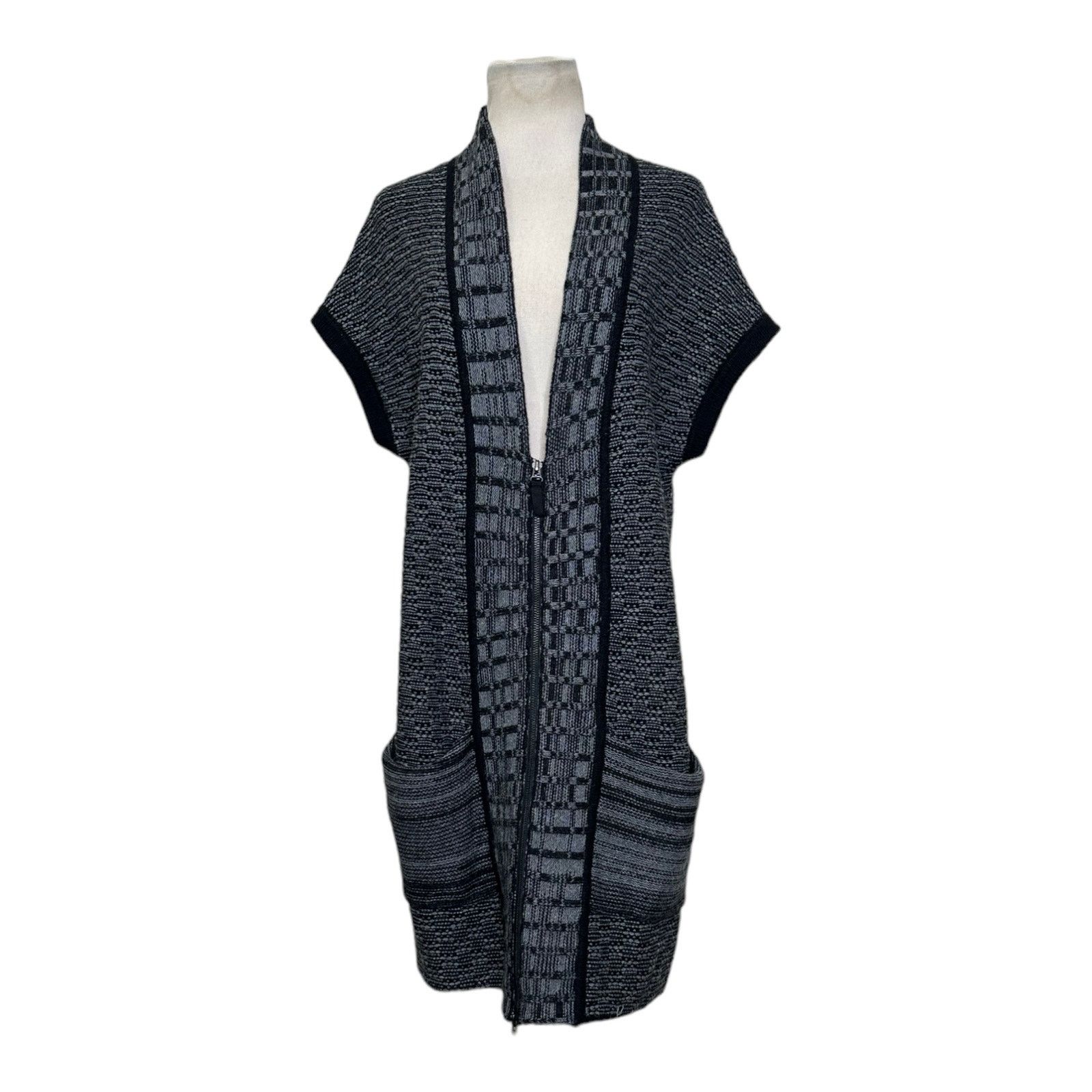 White + Warren White + Warren Black Gray Zip Up Sweater Duster M Size M / US 6-8 / IT 42-44 - 10 Thumbnail