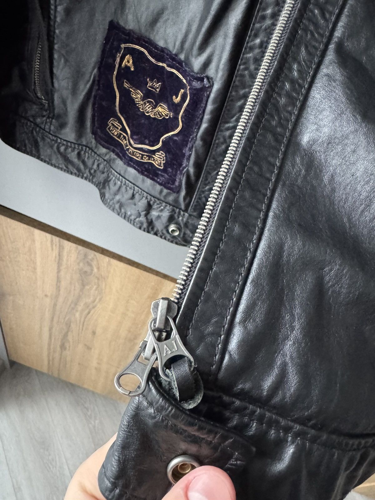 Armani Archived Armani Jeans Black Heavy Leather Bikers Jacket Size US XL / EU 56 / 4 - 7 Thumbnail