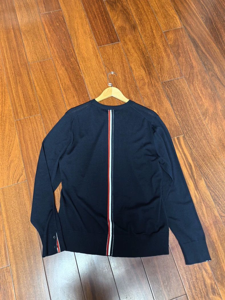 Thom Browne Thom Browne size4 A striped wool sweater with a ribbon on t Size US XL / EU 56 / 4 - 1 Thumbnail