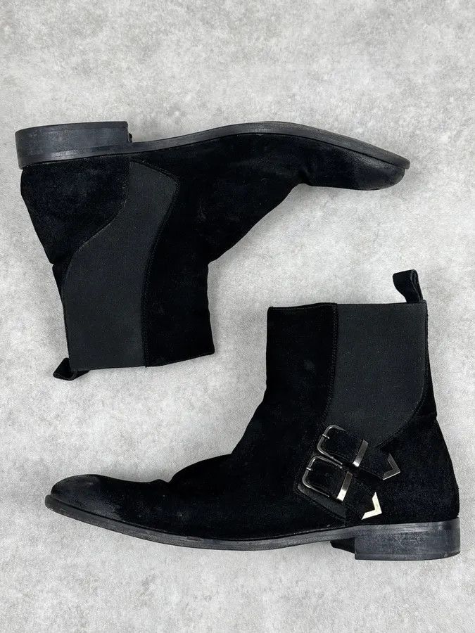 Just Cavalli 2010s Cavalli Black Suede Leather Boots Size US 11 / EU 44 - 2 Thumbnail