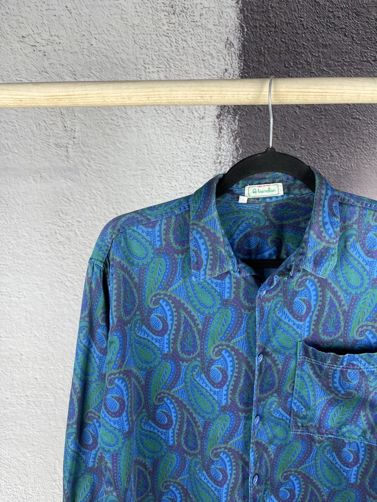 Benetton Benetton vintage 80s 90s paisley pattern made in Italy shirt Size US M / EU 48-50 / 2 - 3 Thumbnail