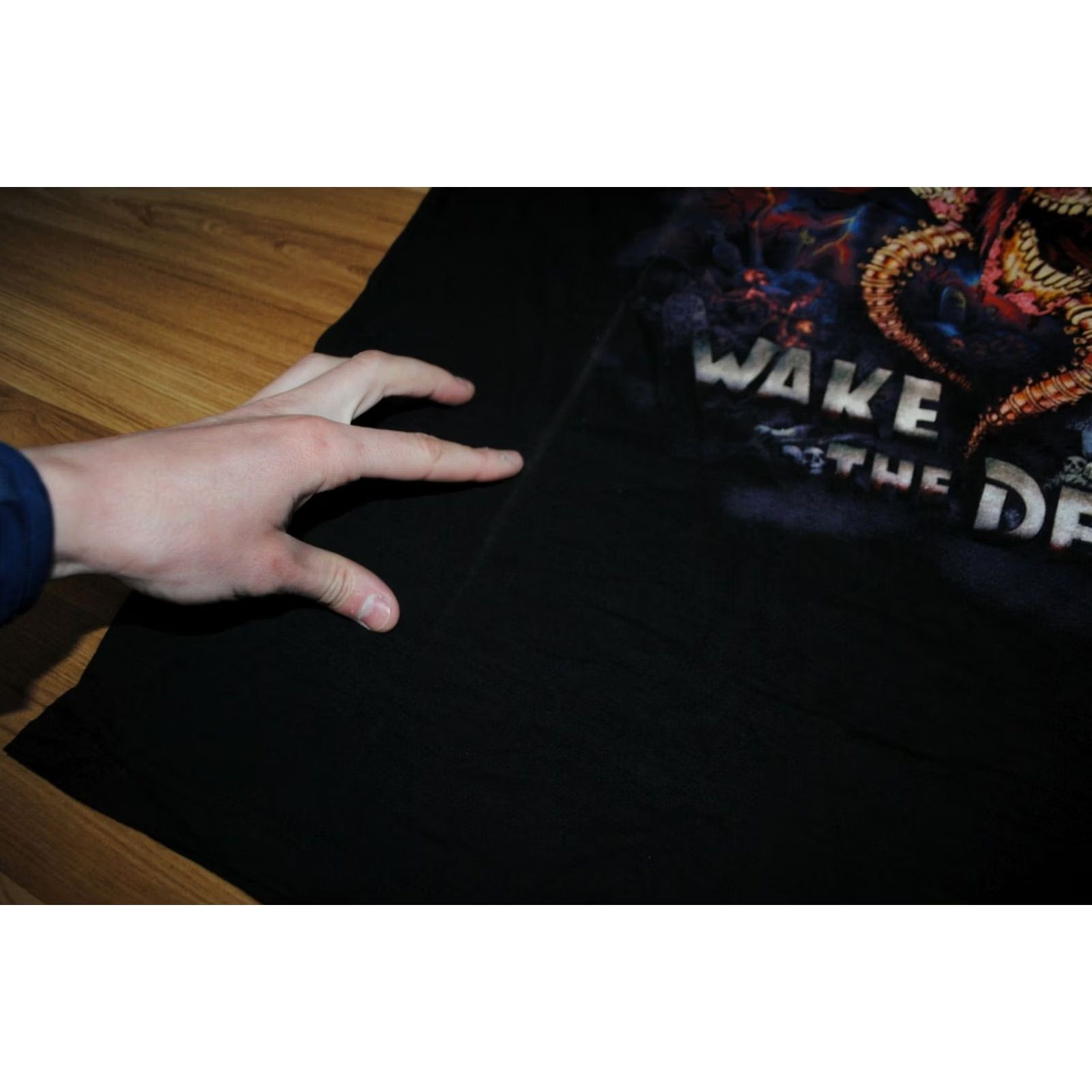 Vintage VINTAGE SPIRAL DESIGN T-Shirt Mens XL Black 100% Cotton Short Sleeve Skull 1995 Rock the World Wake the Dead Size US XL / EU 56 / 4 - 7 Thumbnail