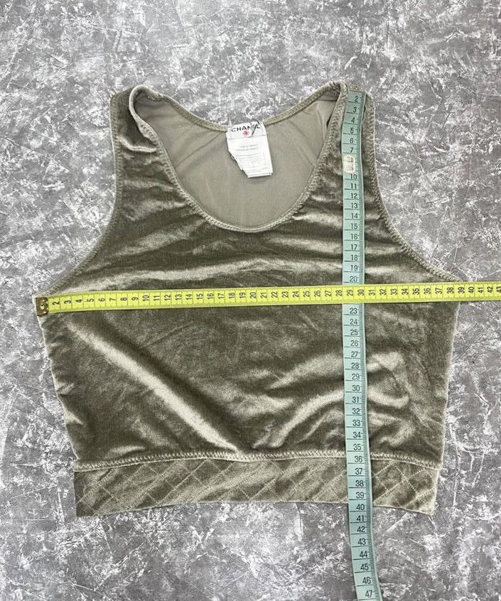 Chanel CHANEL Suit Velour Pants Tank Top Logo CC Khaki Size 40 Size M / US 6-8 / IT 42-44 - 6 Thumbnail