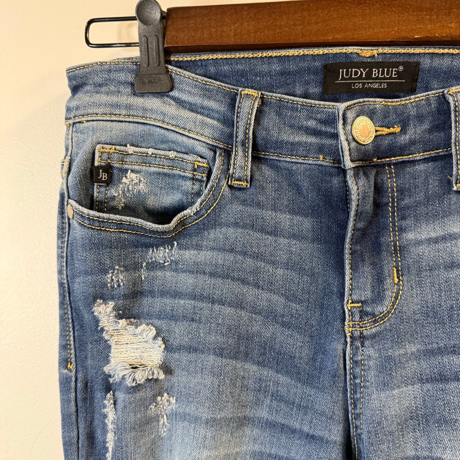 Judy Blue Judy Blue Women’s Distressed Skinny Fit Jeans Size 7 Size 28" / US 6 / IT 42 - 3 Thumbnail