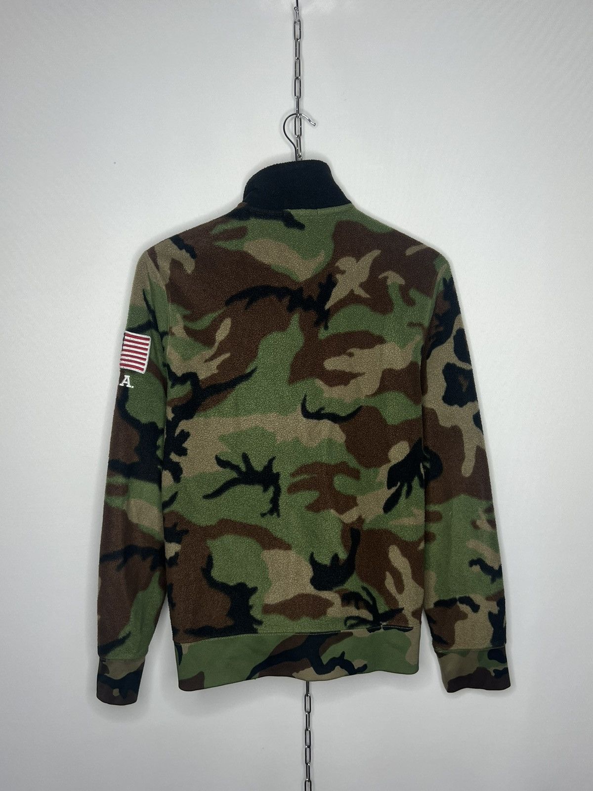 Other Vintage Polo Ralph Lauren Fleece Camo Flag Patch Zip Sweater Size US M / EU 48-50 / 2 - 3 Thumbnail