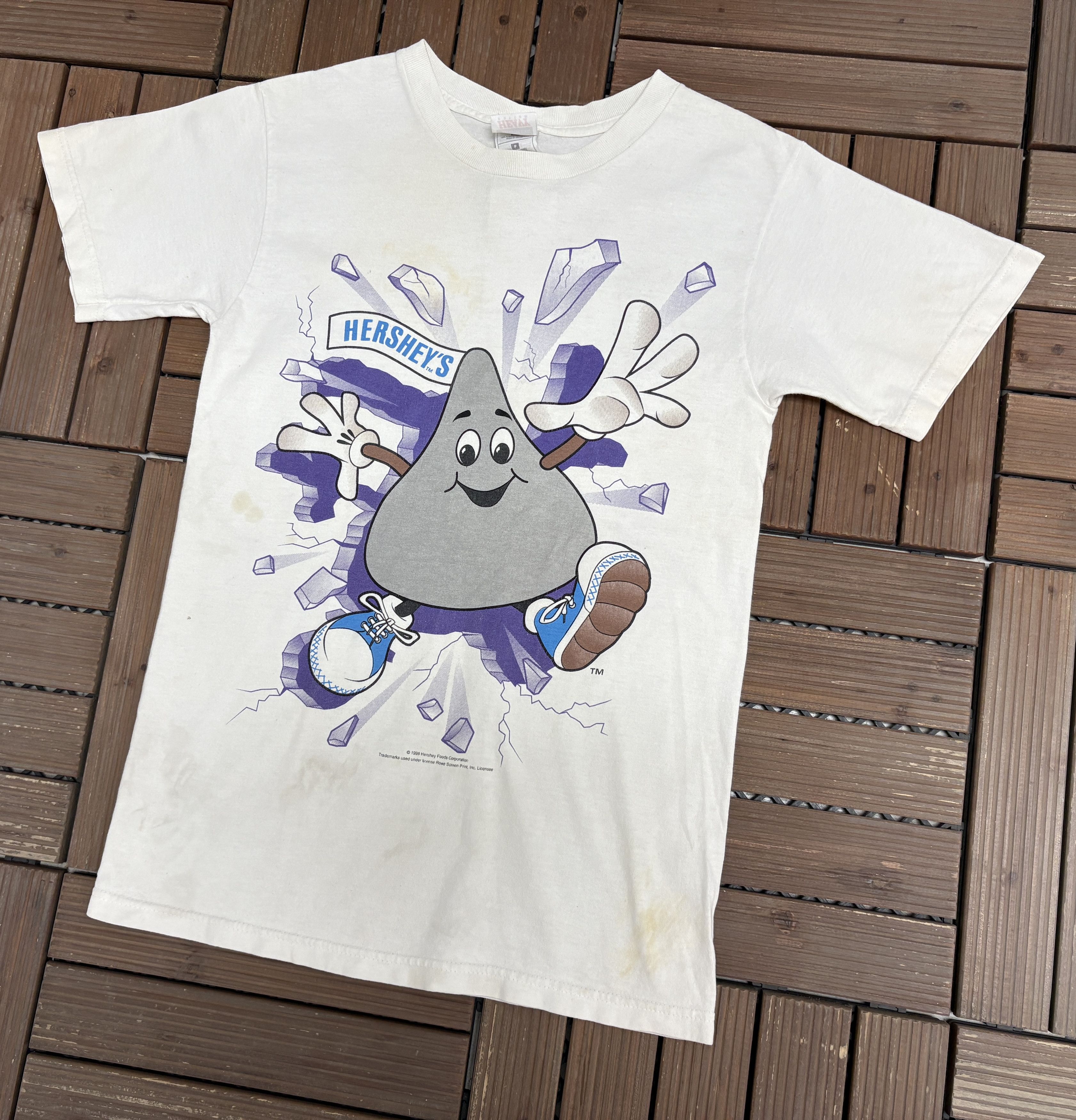 Vintage Hershey's Kisses Breakthrough Vintage White T-Shirt Tee Size US S / EU 44-46 / 1 - 4 Thumbnail