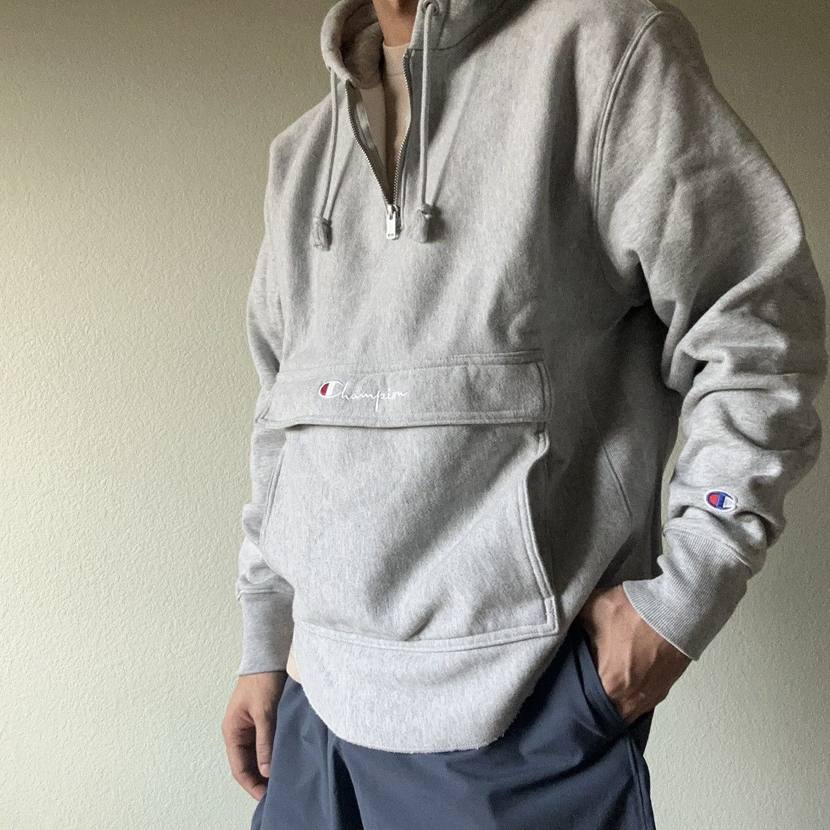 Champion Gray Champion Quarter Zip Hoodie Size US M / EU 48-50 / 2 - 8 Thumbnail