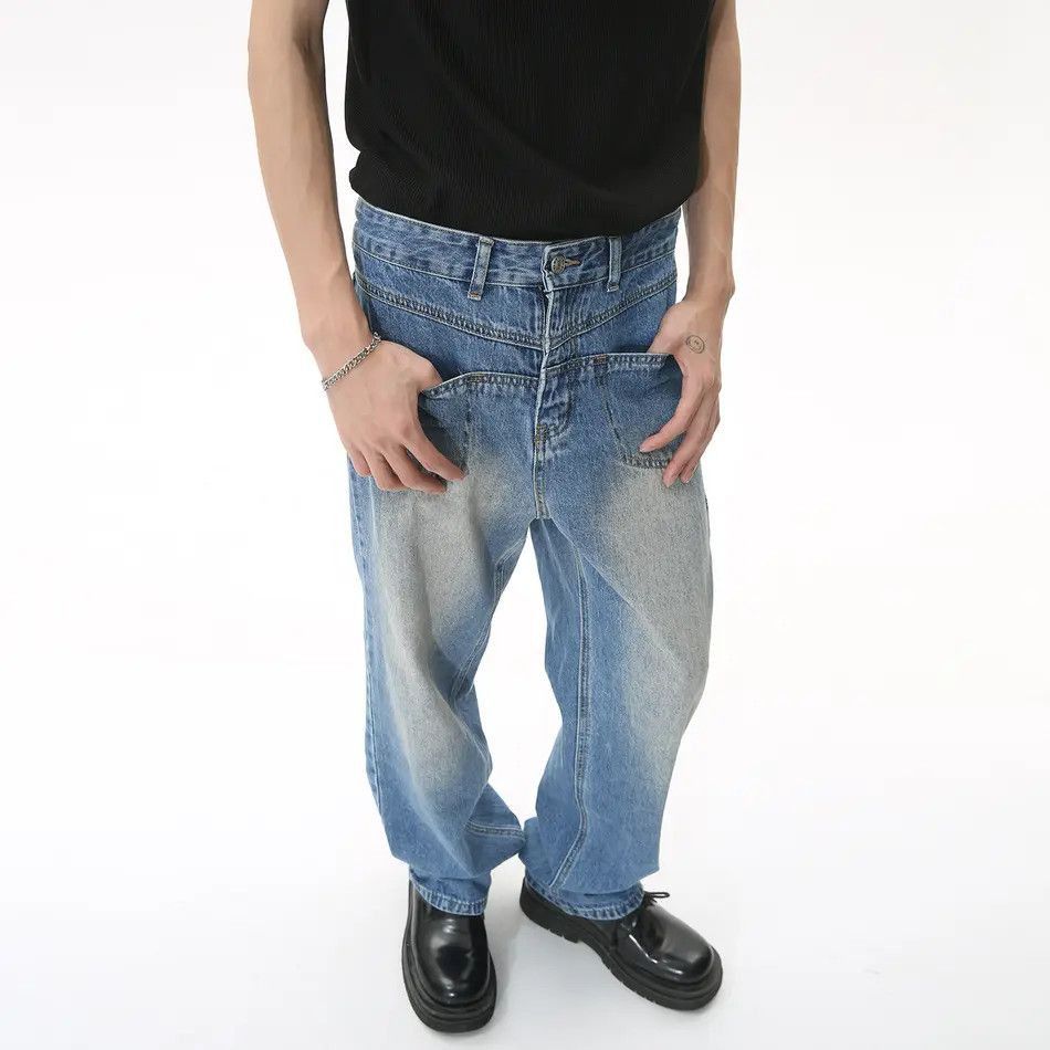 Japanese Brand Retro loose high street straight leg jeans Size US 32 / EU 48 - 4 Thumbnail