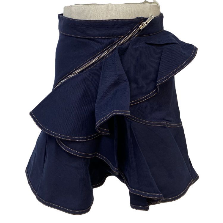 Givenchy Givenchy Navy Ruffled Mini Skirt Size 36 Size 26" / US 2 / IT 38 - 1 Thumbnail