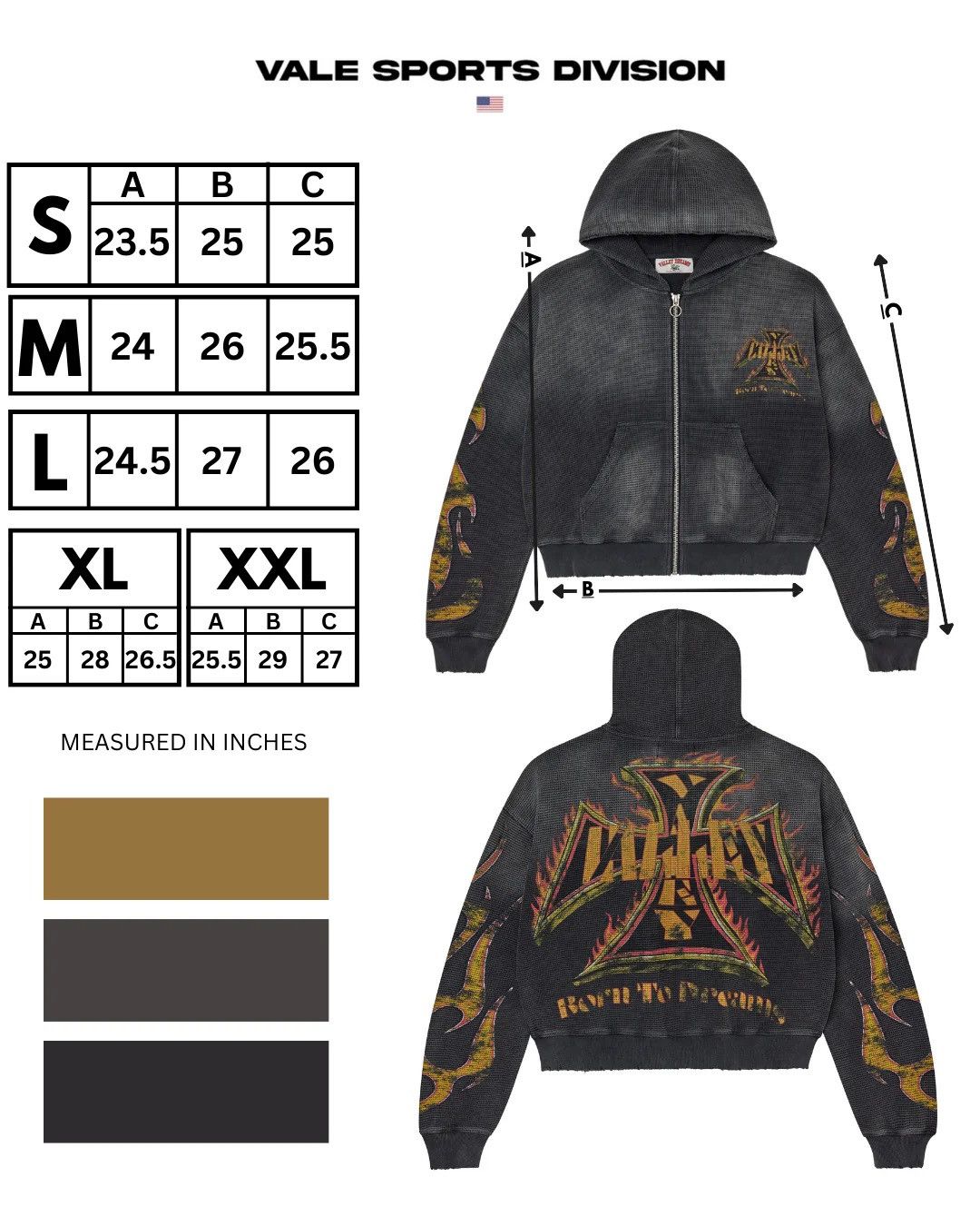 Vale Vale Forever Black Reborn Waffle Zip Up Valley Dreams Size US L / EU 52-54 / 3 - 4 Thumbnail