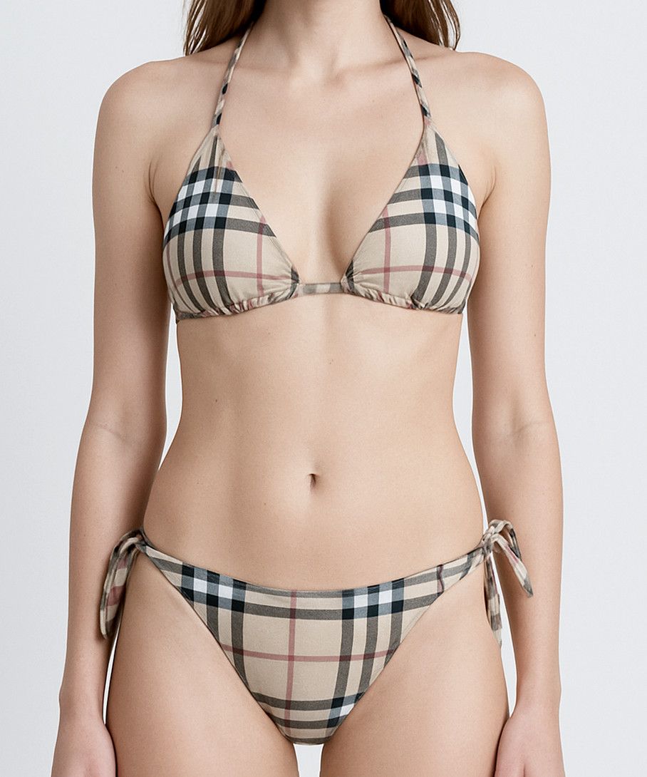 Burberry BURBERRY Suit Bra Bikini Top Check Vintage Swim Beachwear Size ONE SIZE - 4 Thumbnail