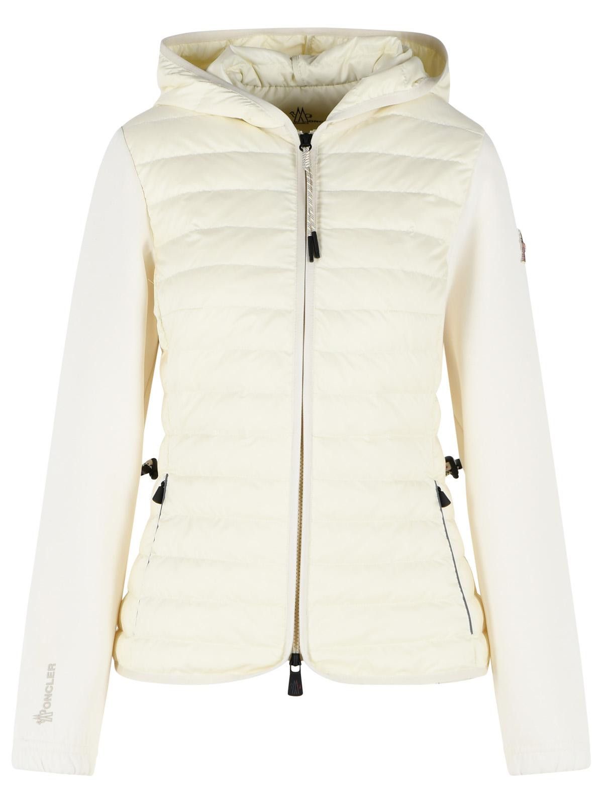 Moncler Grenoble MONCLER GRENOBLE Padded Hoodie With Zip In Ivory White Polyester Blend Size M / US 6-8 / IT 42-44 - 1 Thumbnail