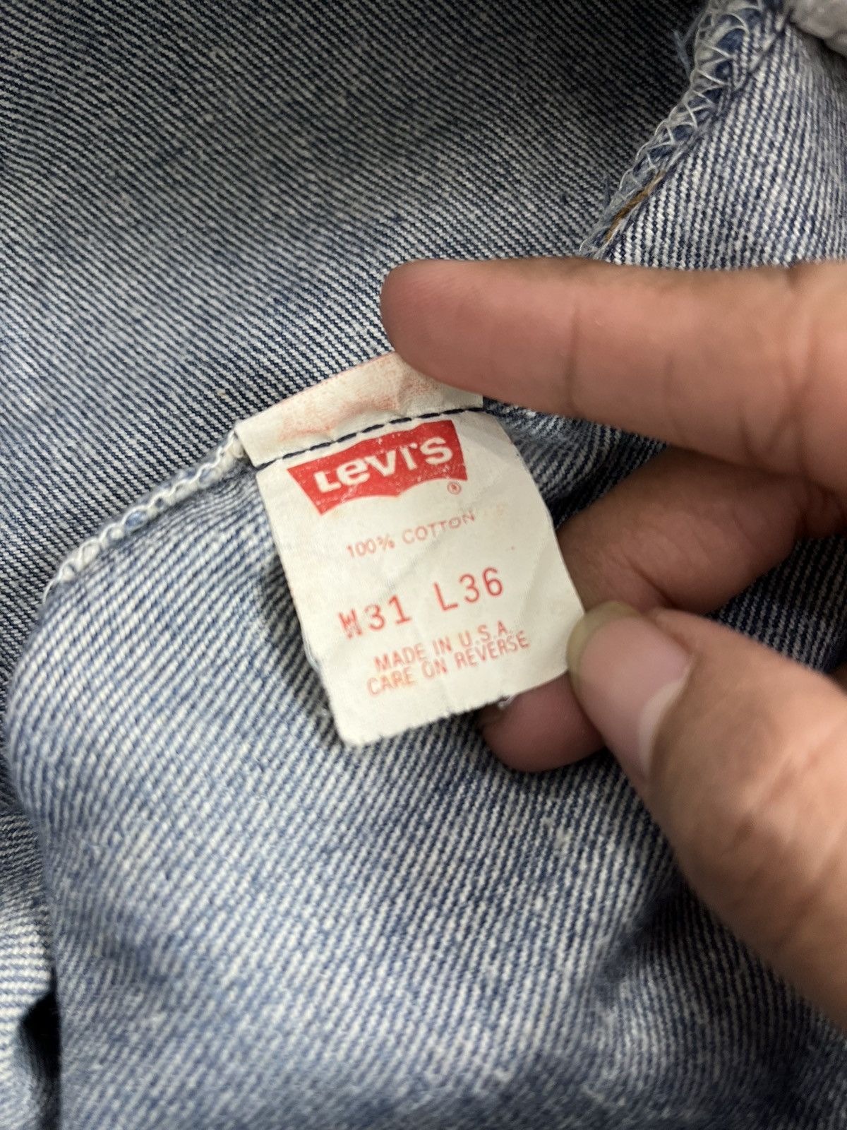 Levi's Vintage Clothing 🇺🇸1990s Vintage Levis 501 31x36 Straight Leg Blue Jeans Size US 30 / EU 46 - 9 Thumbnail