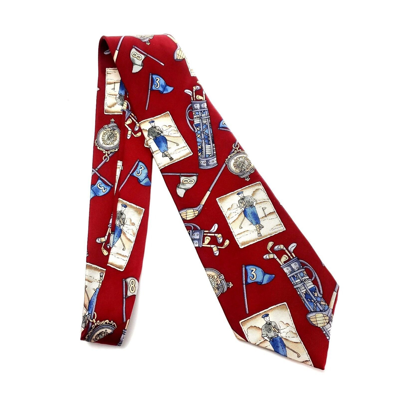 Oscar De La Renta Oscar De La Renta Silk Tie Print Red Golf Novelty Short Wide Size ONE SIZE - 6 Thumbnail